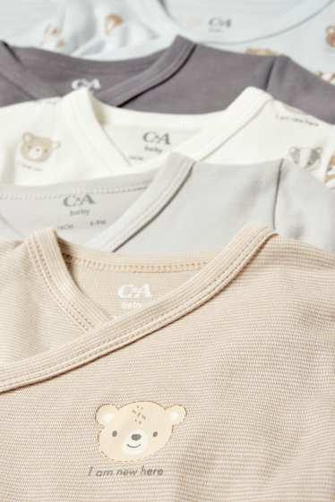 Bébés garçons - Lot de 5 - animaux sauvages - bodys croisés pour bébé - beige