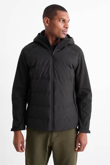 Uomo - Giacca trapuntata con cappuccio - idrorepellente - nero
