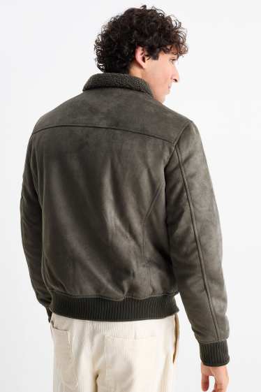 Hommes - Blouson - synthétique - gris foncé