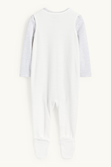 Unisex - Eisbär - Strampler-Set - 2 teilig - hellgrau