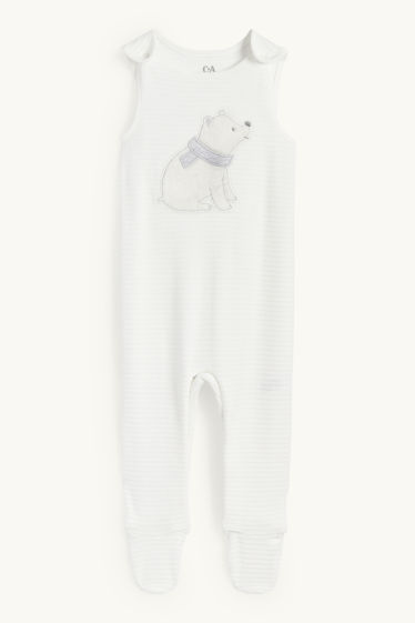Unisex - Eisbär - Strampler-Set - 2 teilig - hellgrau