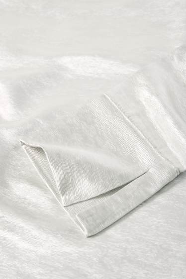 Dames - Blouse - glanzend - zilver