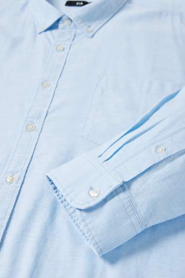 Hommes - Chemise - regular fit - col button-down - bleu clair
