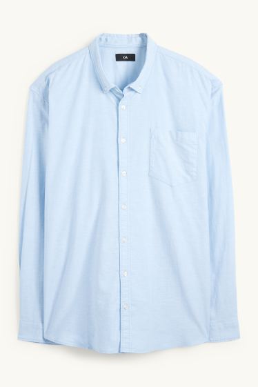 Hommes - Chemise - regular fit - col button-down - bleu clair