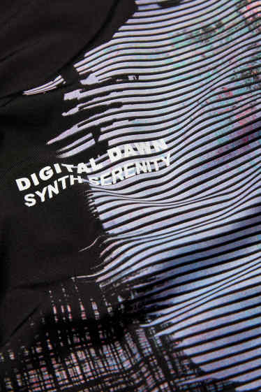 Donna - Maglia a maniche lunghe dal taglio corto - nero