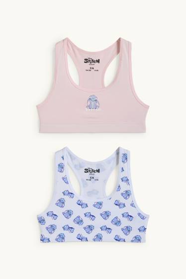 Bambine - Confezione da 2 - Lilo & Stitch - brassière - rosa