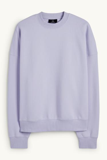 Bărbați - Bluză de molton supradimensionată - violet deschis