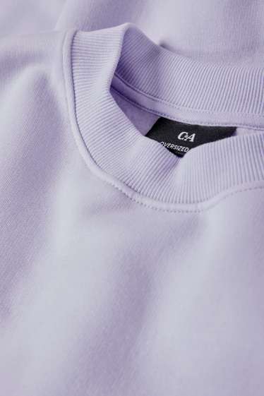 Bărbați - Bluză de molton supradimensionată - violet deschis