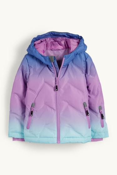 Enfants filles - Veste de ski à capuche - finition déperlante - rose