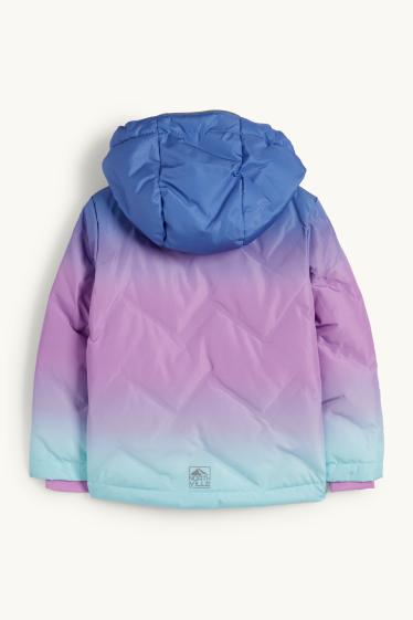 Enfants filles - Veste de ski à capuche - finition déperlante - rose