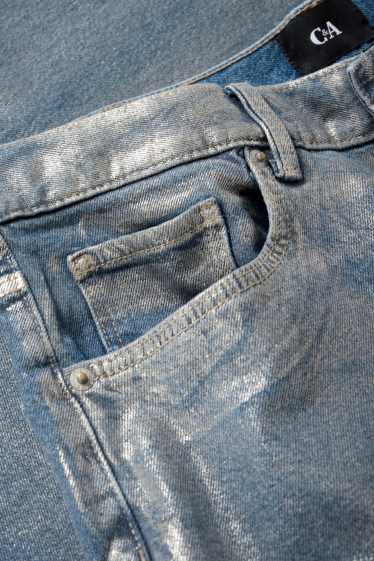 Dames - Vintage straight jeans - glanzend - jeanslichtblauw