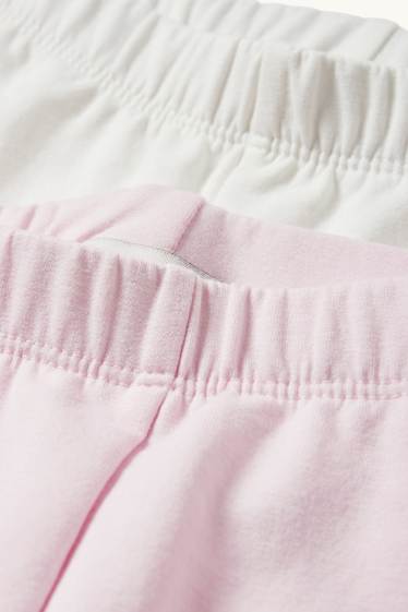 Enfants filles - Lot de 2 - leggings chauds - rose