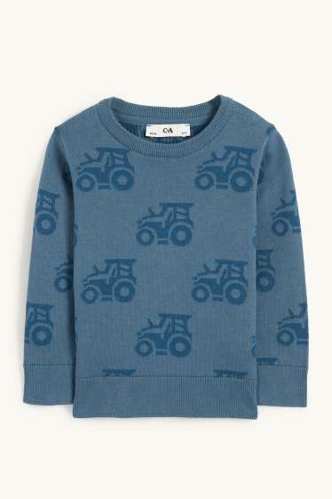 Kinder Jungen - Traktor - Pullover - dunkelblau