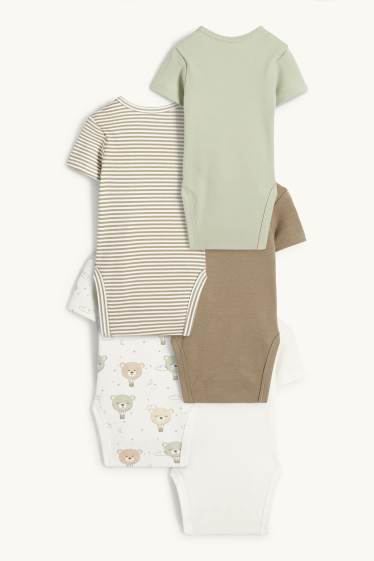 Unisexe - Lot de 5 - oursons - bodys bébé - vert