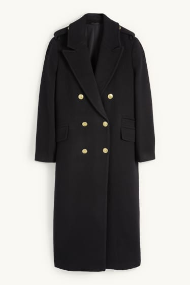 Women - Coat - new wool blend - black