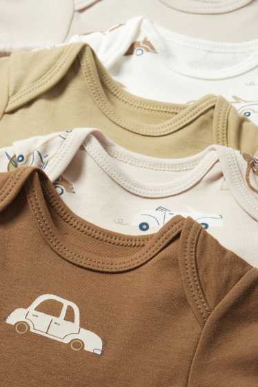 Neonati - Confezione da 5 - veicoli - body per neonati - grigio-marrone