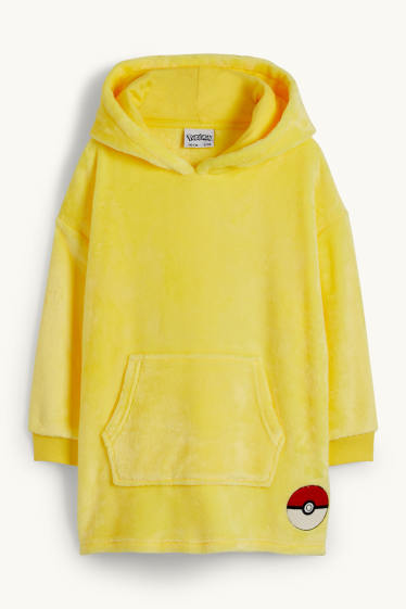 Kinderen: jongens - Pokémon - Pikachu - deken met capuchon - geel