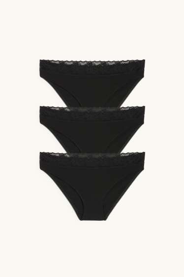 Damen - Multipack 3er - Slip - schwarz