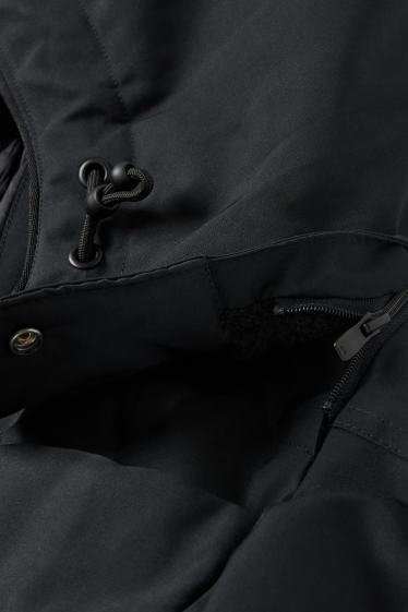 Uomo - Giaccone con cappuccio - idrorepellente - nero