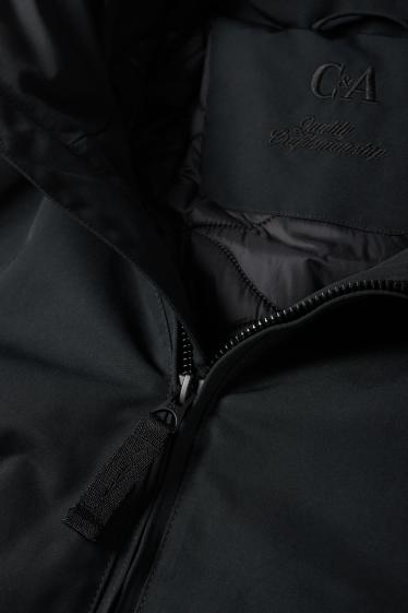 Uomo - Giaccone con cappuccio - idrorepellente - nero