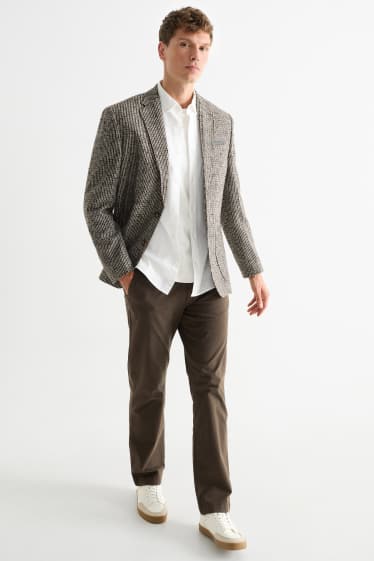 Hommes - Chino avec ceinture - regular fit - marron foncé