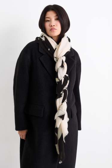 Donna - Sciarpa - a fiori - nero