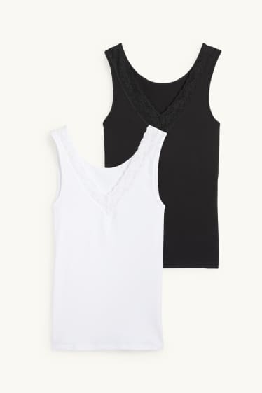 Femmes - Lot de 2 - caracos - blanc / noir