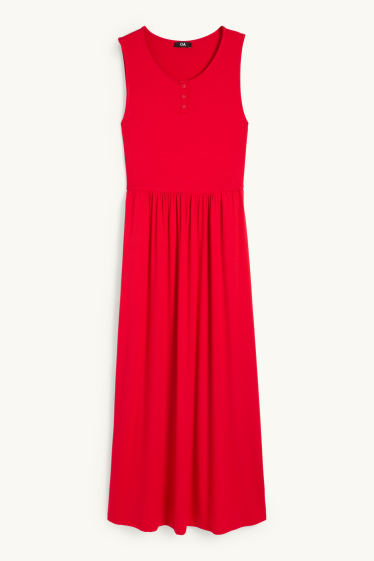 Dona - Vestit bàsic de viscosa - vermell