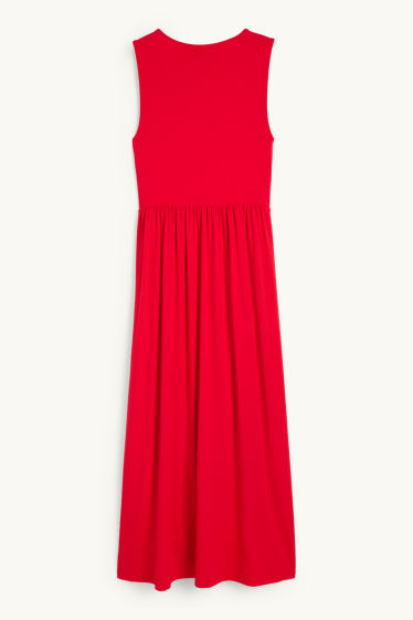 Dona - Vestit bàsic de viscosa - vermell