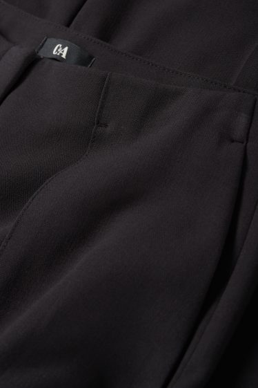 Women - Cloth trousers - high waist - wide leg - black