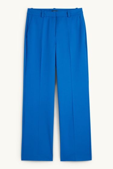 Damen - Stoffhose - Mid Waist - Straight Fit - blau