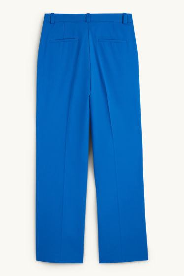 Damen - Stoffhose - Mid Waist - Straight Fit - blau