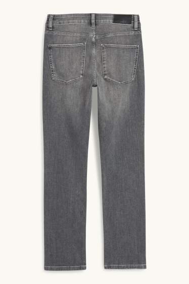 Donna - Slim jeans con strass - vita media - grigio