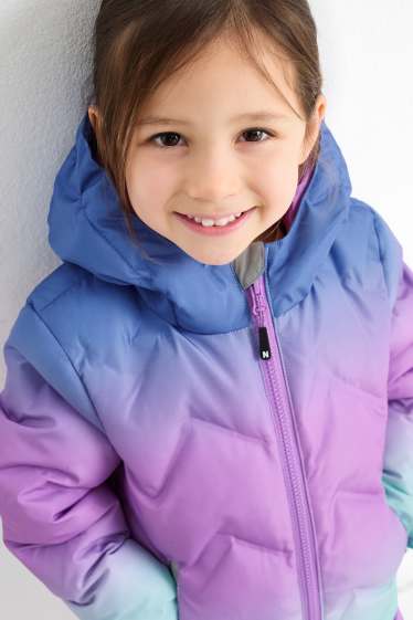 Enfants filles - Veste de ski à capuche - finition déperlante - rose