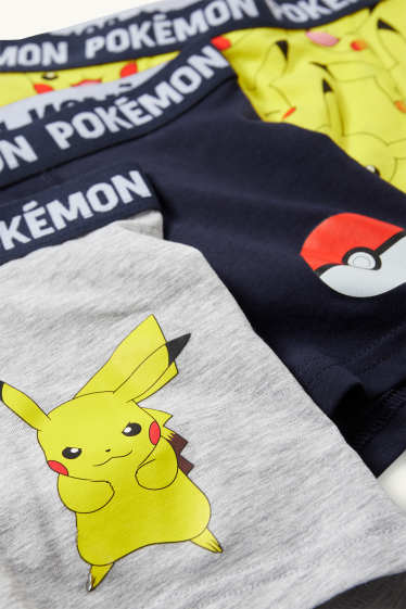 Kinder Jungen - Multipack 3er - Pokémon - Pikachu - Boxershorts - grau