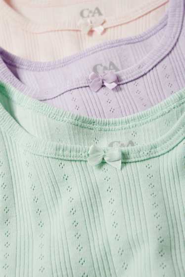 Enfants filles - Lot de 6 - 3 maillots de corps et 3 culottes - violet clair