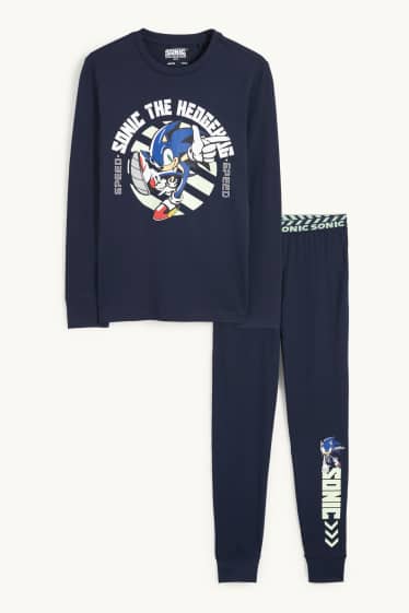 Kinder Jungen - Sonic - Pyjama - 2 teilig - dunkelblau