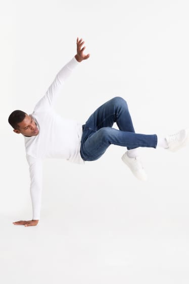 Pánské - Slim tapered jeans - LYCRA® ADAPTIV Fiber - džíny - tmavomodré