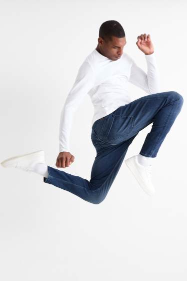 Pánské - Slim tapered jeans - LYCRA® ADAPTIV Fiber - džíny - tmavomodré