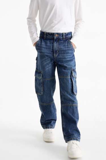 Kinderen: jongens - Cargojeans - jeansblauw
