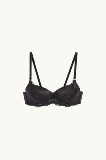 Femmes - Soutien-gorge à armature - DEMI - ampliforme - noir