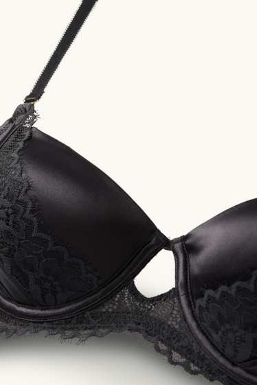 Femmes - Soutien-gorge à armature - DEMI - ampliforme - noir
