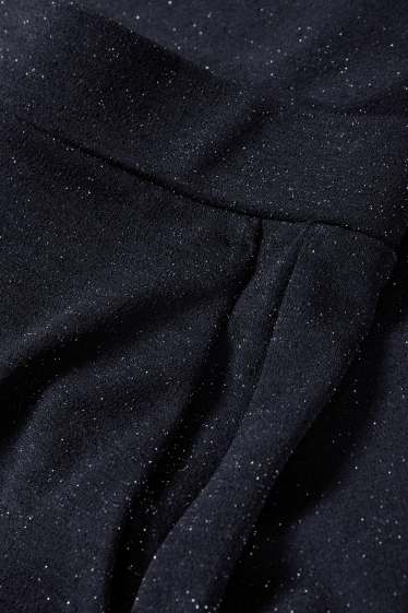 Donna - Pantaloni di jersey - vita media - gamba ampia  - blu scuro