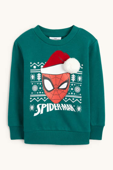 Kinder Jungen - Spider-Man - Weihnachts-Sweatshirt - dunkelgrün