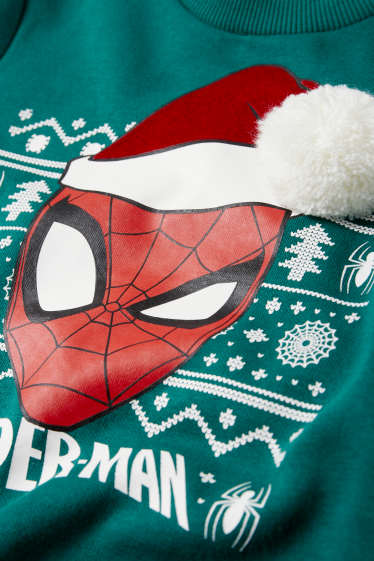 Kinder Jungen - Spider-Man - Weihnachts-Sweatshirt - dunkelgrün