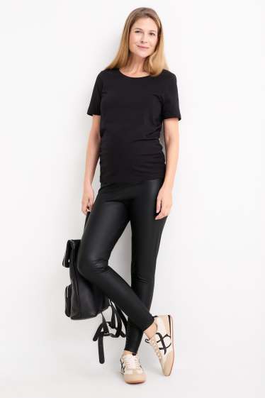 Dames - Zwangerschapslegging - imitatieleer - zwart