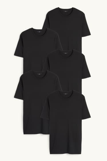 Home - Paquet de 5 - samarreta de màniga curta - regular fit - negre