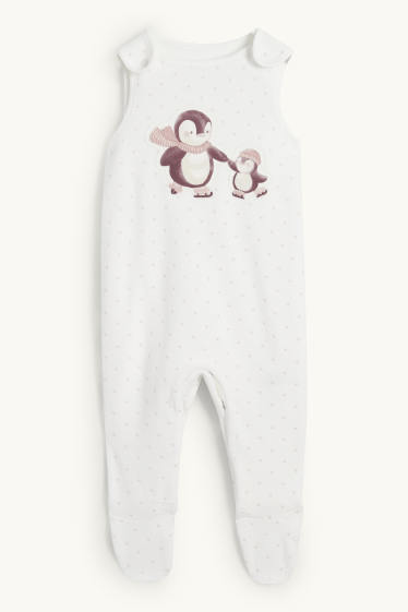 Nadó nena - Pingüí - conjunt de pijama d’una peça - 2 peces - rosa