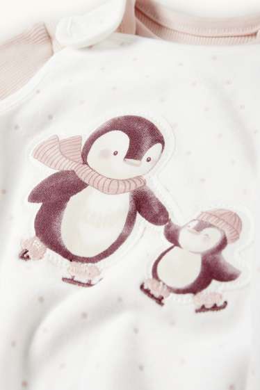Nadó nena - Pingüí - conjunt de pijama d’una peça - 2 peces - rosa