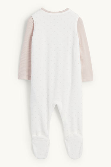 Nadó nena - Pingüí - conjunt de pijama d’una peça - 2 peces - rosa